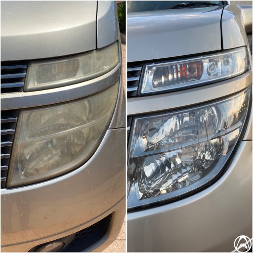 NISSAN Elgrand Before and after headilght Restoration Perth