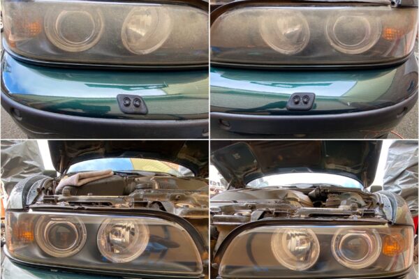 BMW E39 525i before and after headilght Restoration Perth