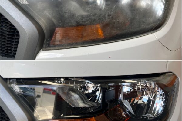Ford Everest before and after headilght Restoration Perth