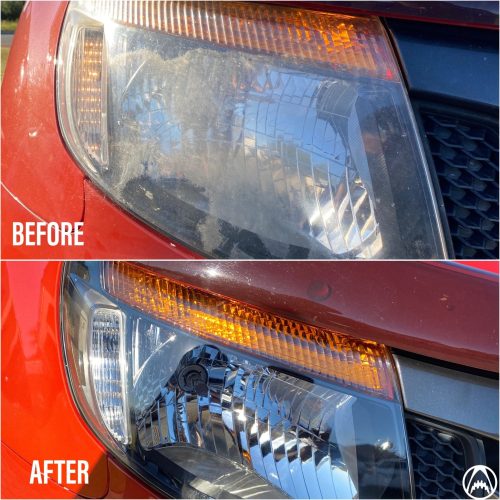 Ford Ranger before and after headilght Restoration Perth