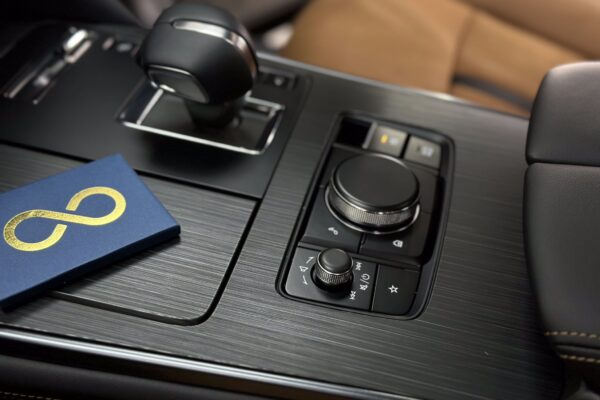 Interior deatiled car's center console by sharkey auto detailing perth